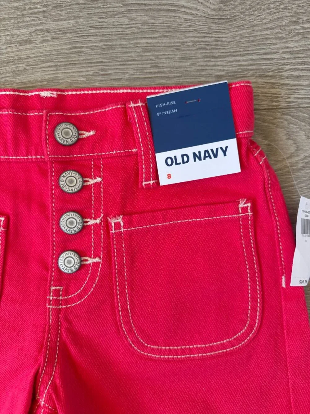 Old Navy Girls Pink High-Rise Shorts Size 8 NWT